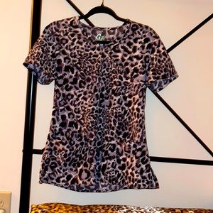 Black, white and Grey cheetah scrub top